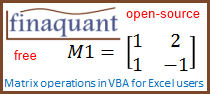 Basic matrix and vector functions written with VBA for excel users and progammers