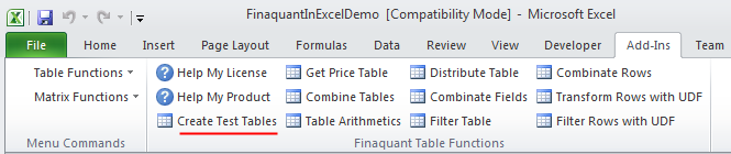 Generate input tables for commission calculation in Excel