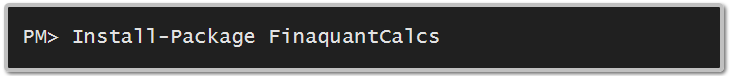 Installing Finaquant Calcs with a Nuget Package